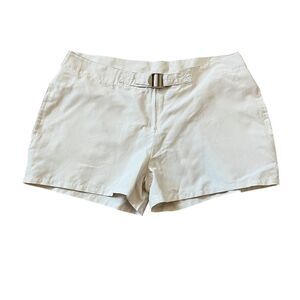 GARAGE Light Tan Lightweight Clasp Closure Mini Casual Short 7